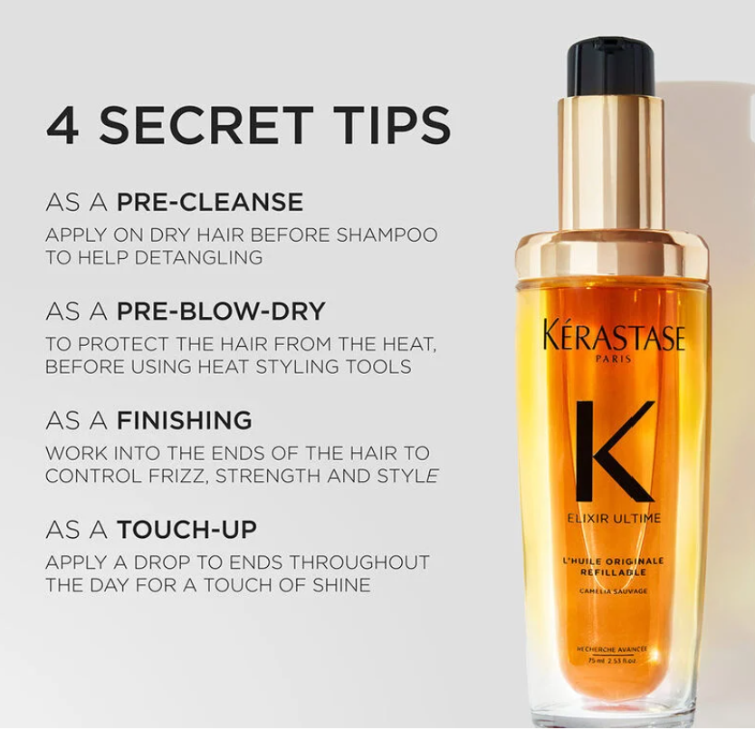Kerastase K Elixir Oil 75ml Refill – view 2 | UKIYO Salon Wanaka